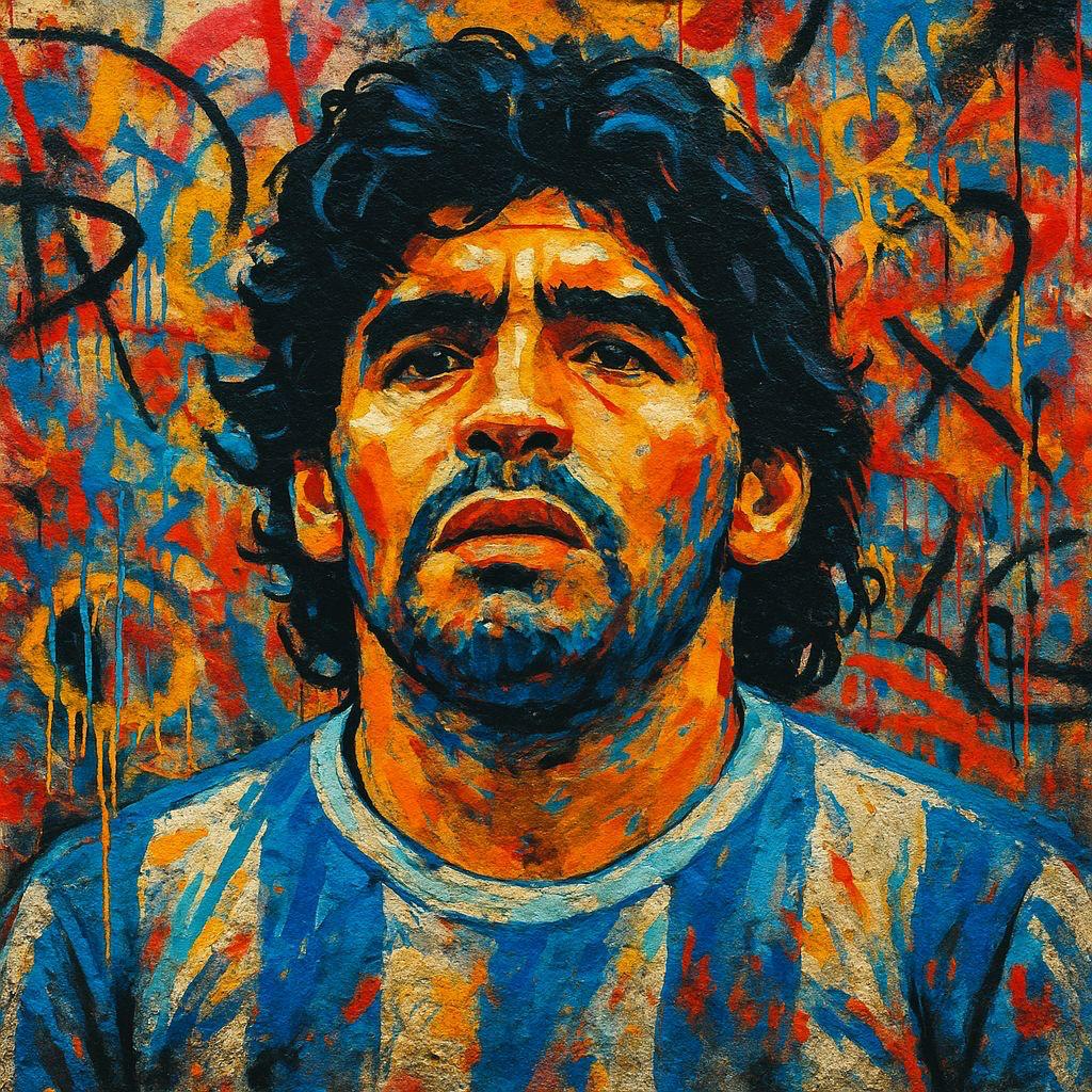TOILE STREET ART DIEGO MARADONA II