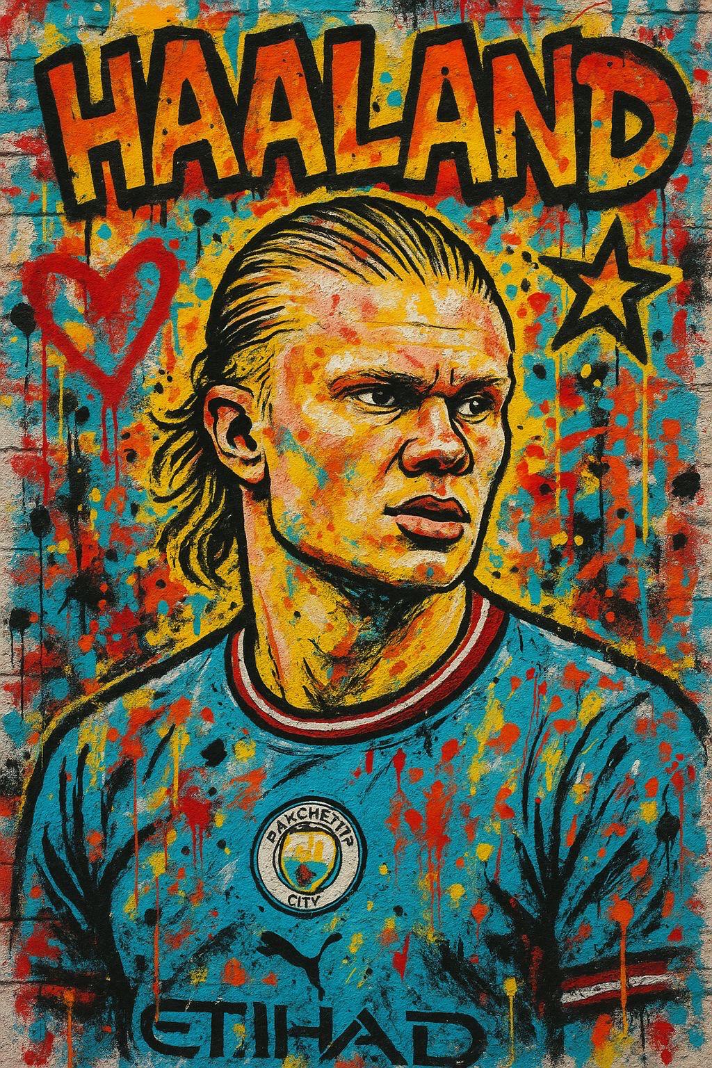 TOILE STREET ART HAALAND FOOT