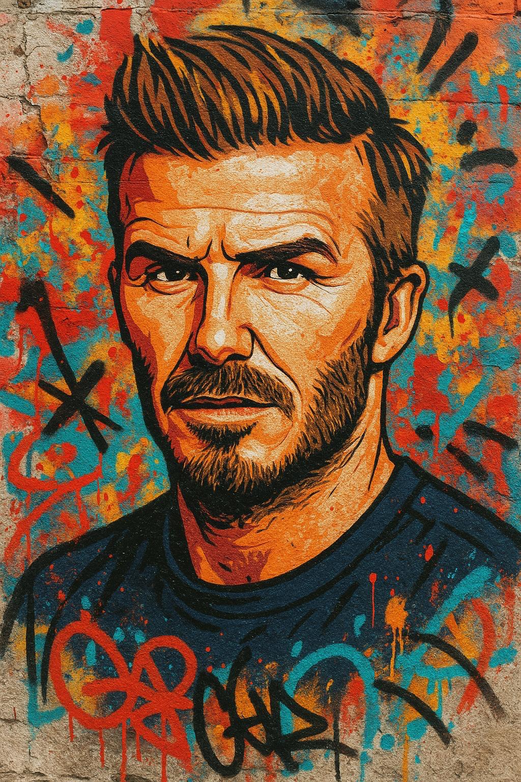 TOILE STREET ART DAVID BECKHAM