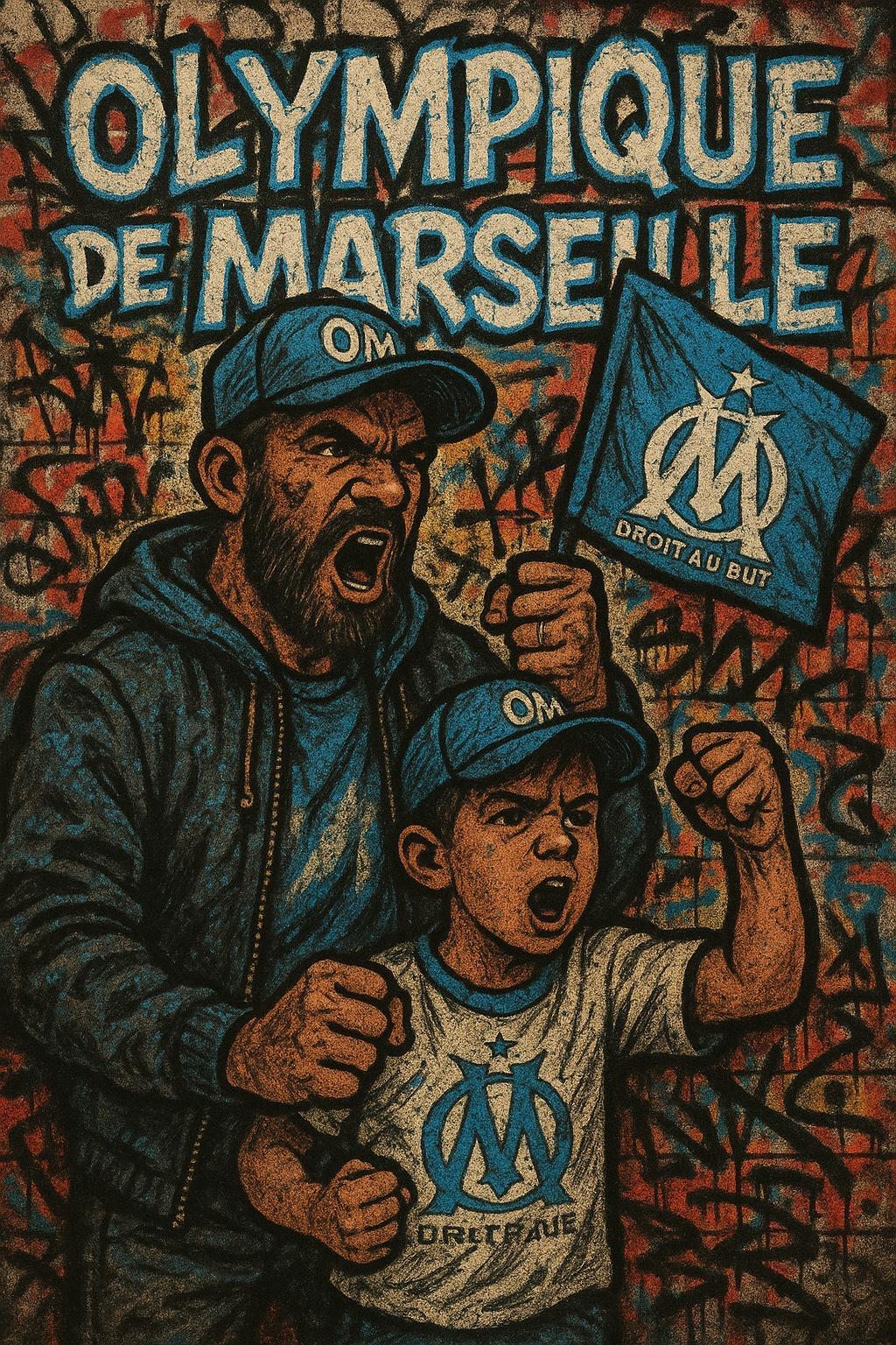 TOILE STREET ART OM DE PERE EN FILS
