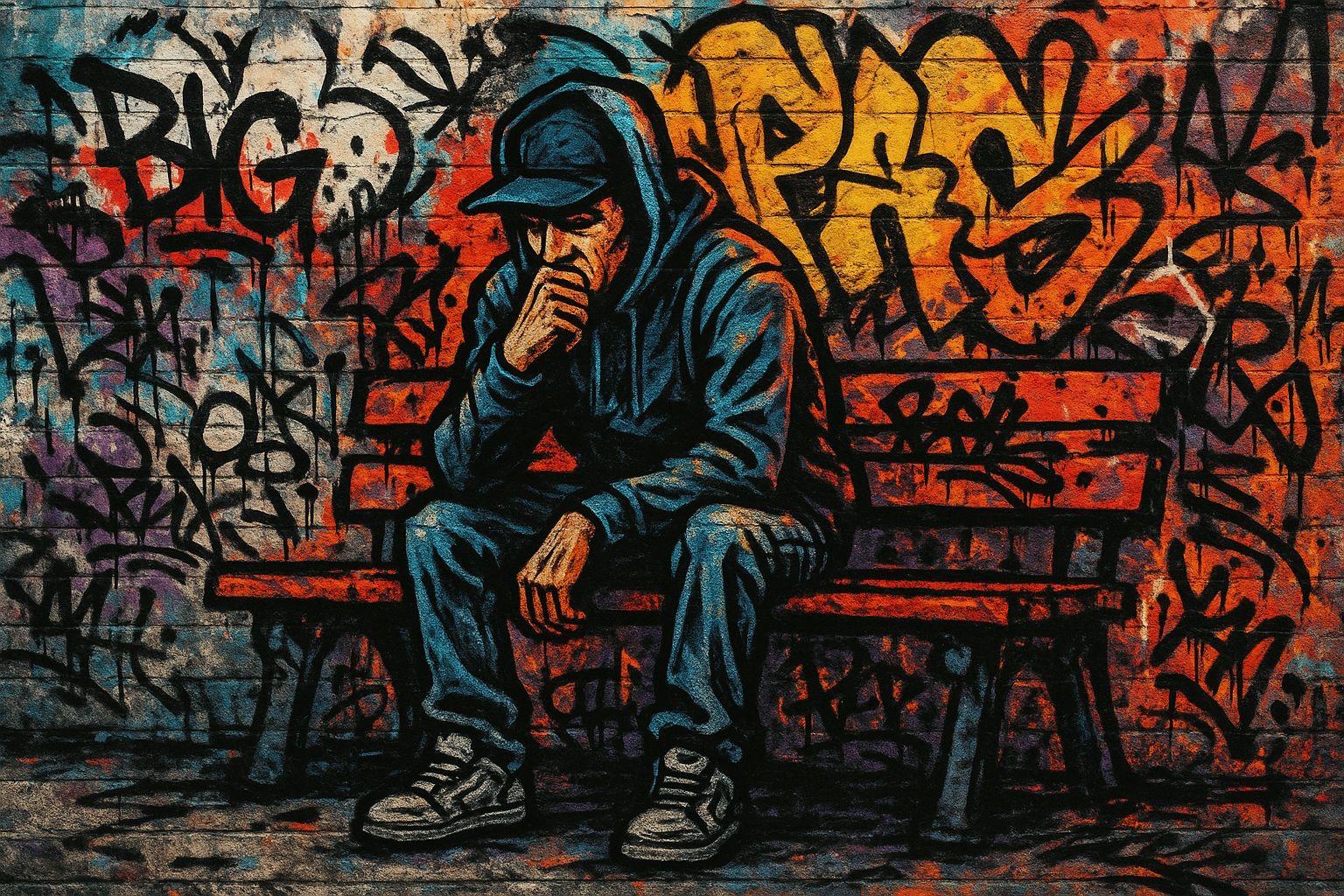 TOILE STREET ART HOMME BANC