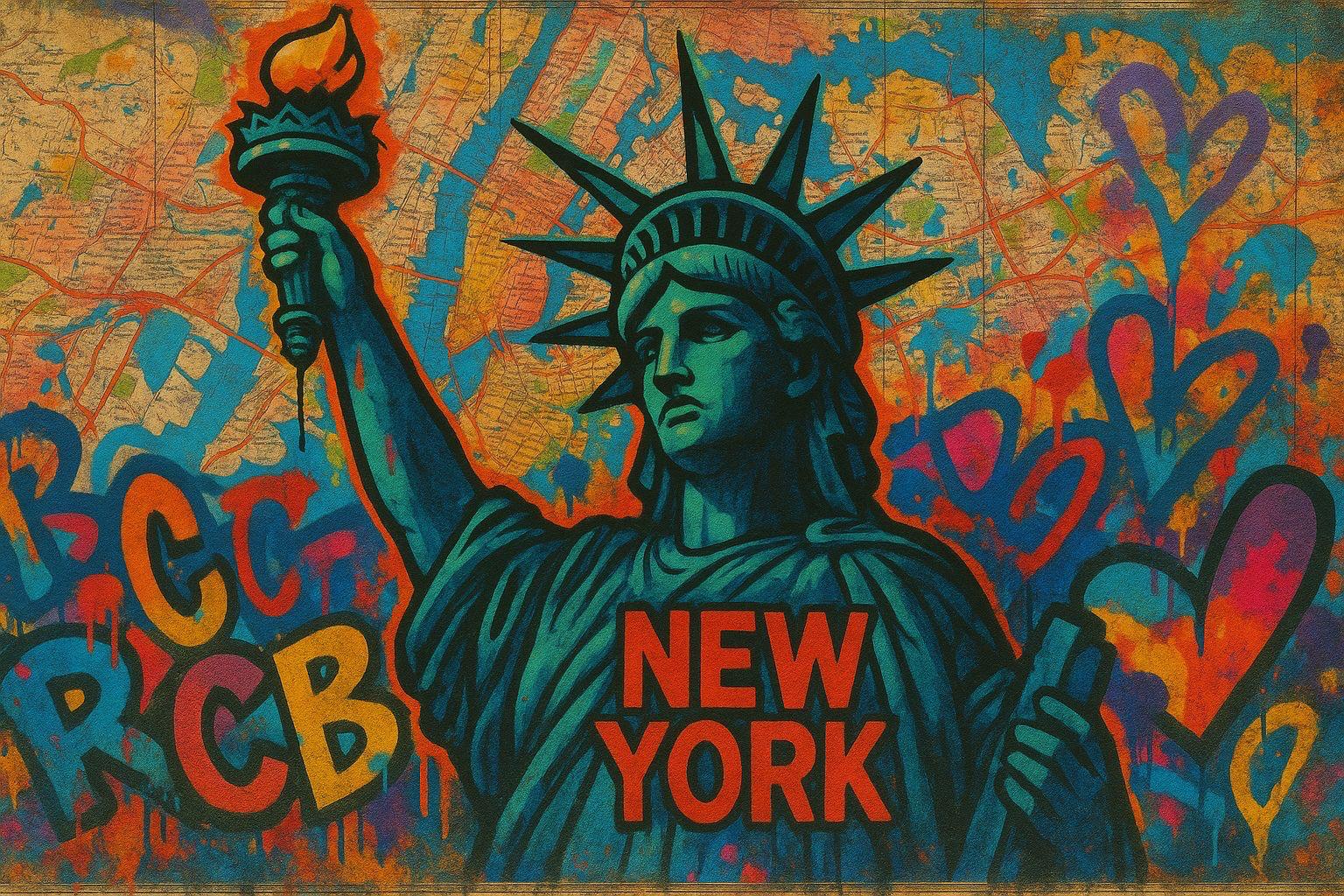 TOILE STREET ART NEX YORK CARTE