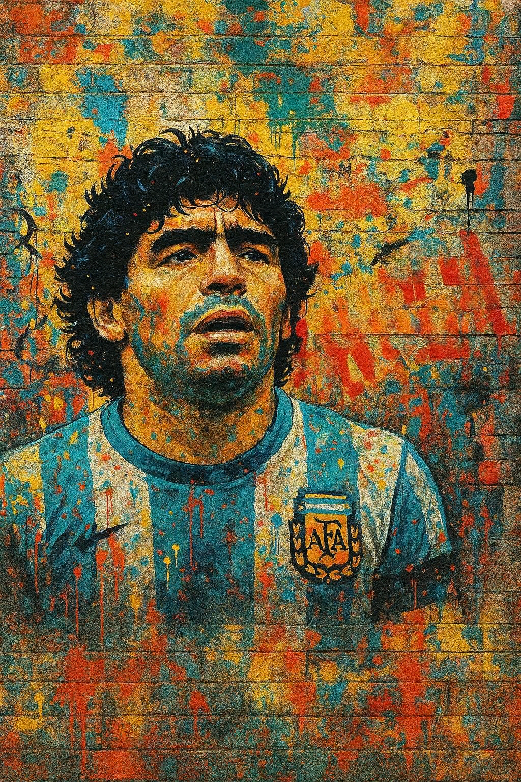 TOILE STREET ART DIEGO MARADONA