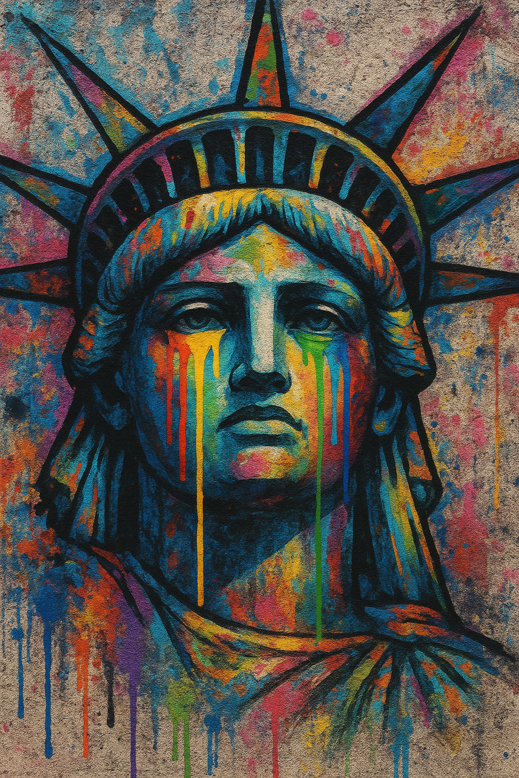 TOILE STREET ART  LIBERTE CRY