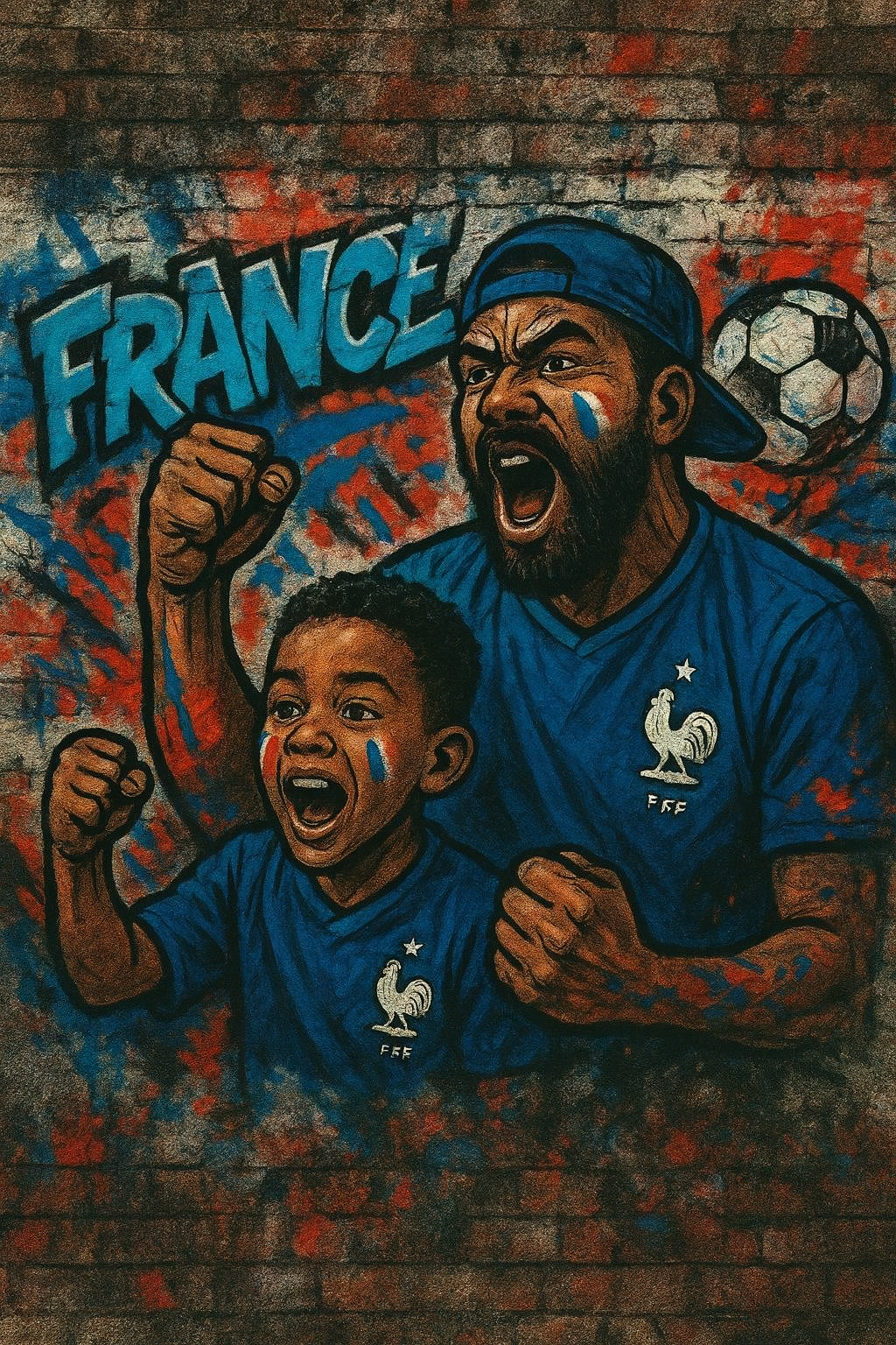 TOILE STREET ART SUPPORTER EQUIPE DE FRANCE