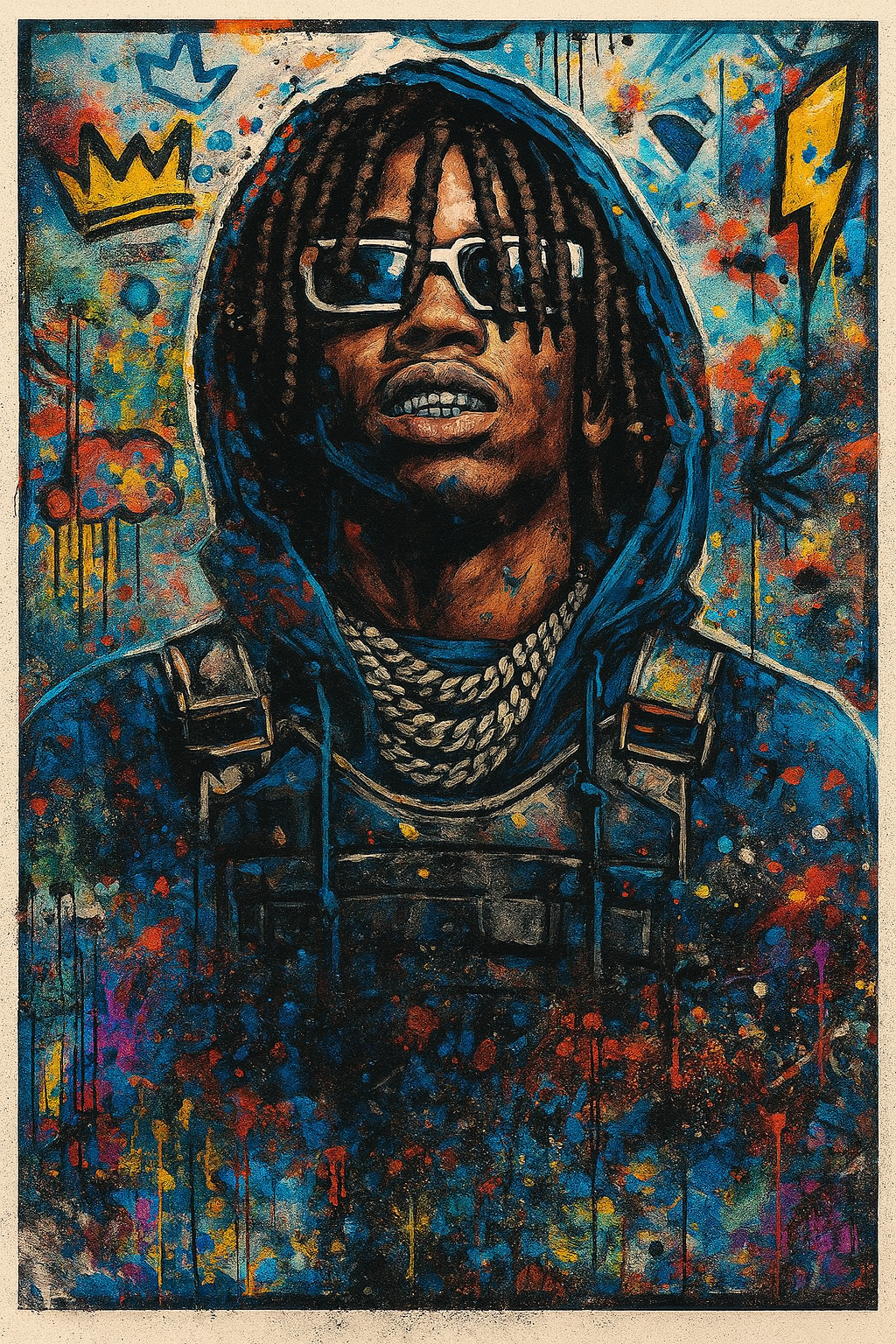 TOILE STREET ART RAP GANGSTA