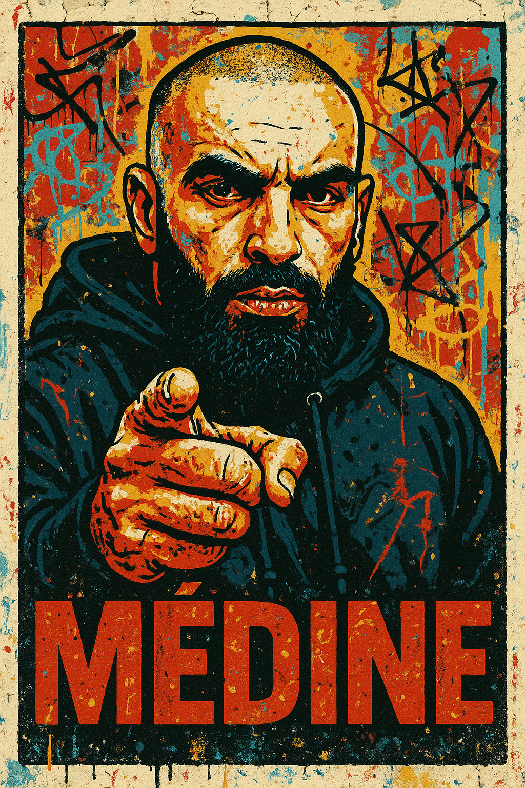 TOILE STREET ART MEDINE RAP