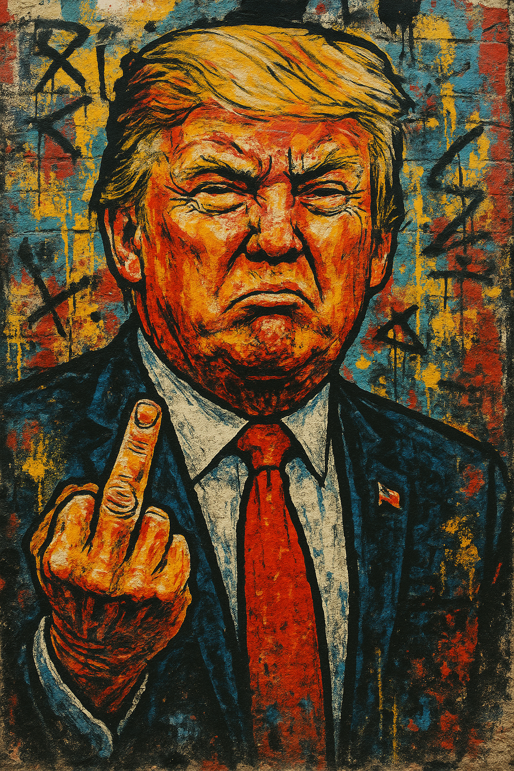 TOILE STREET ART TRUMP FUCK